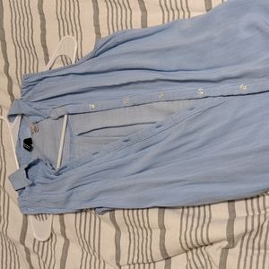 Blue/white striped button down
